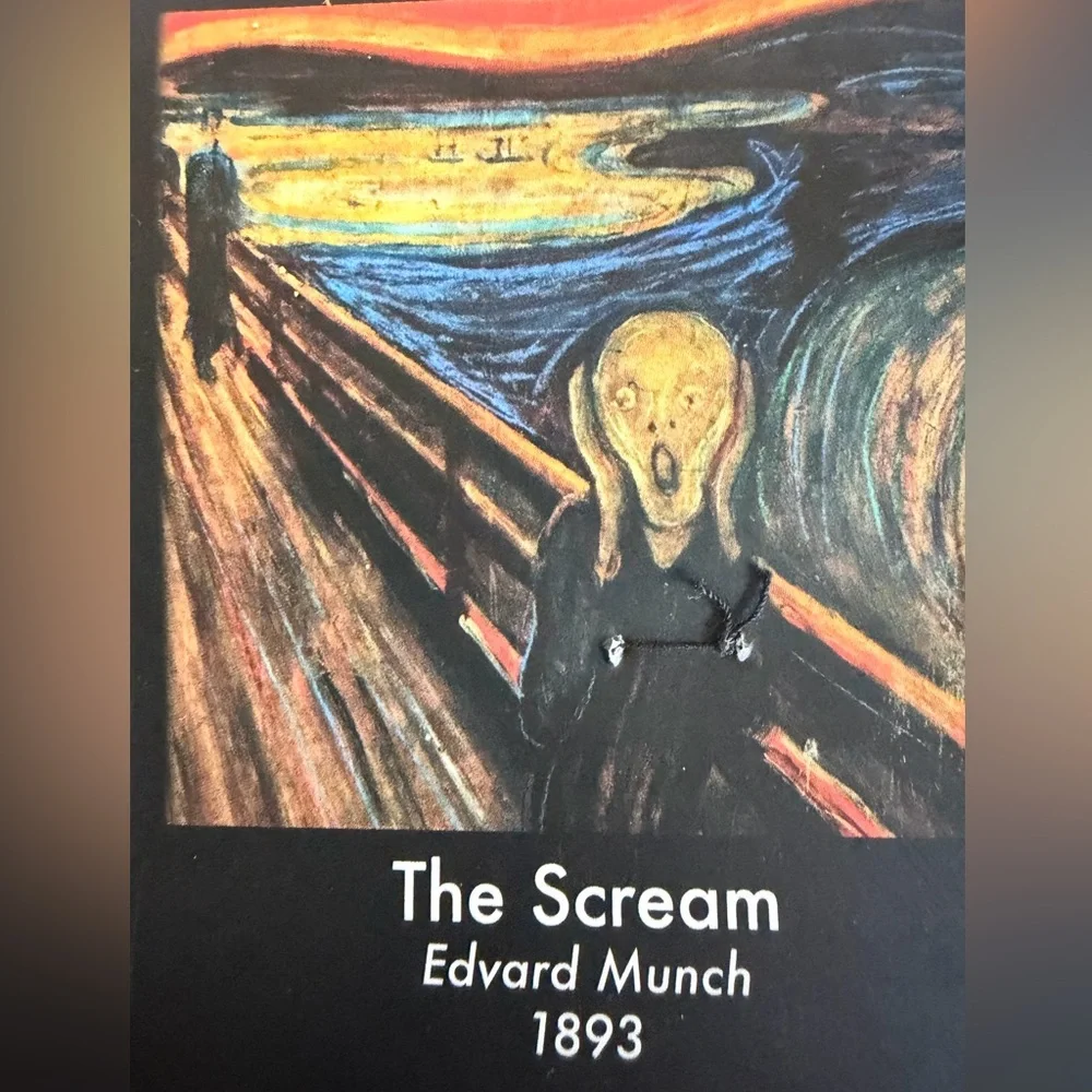 NWT The Scream' Decorative Artist Socks Blue/Gold Men’s Shoe Sz 7-12 E. Munch